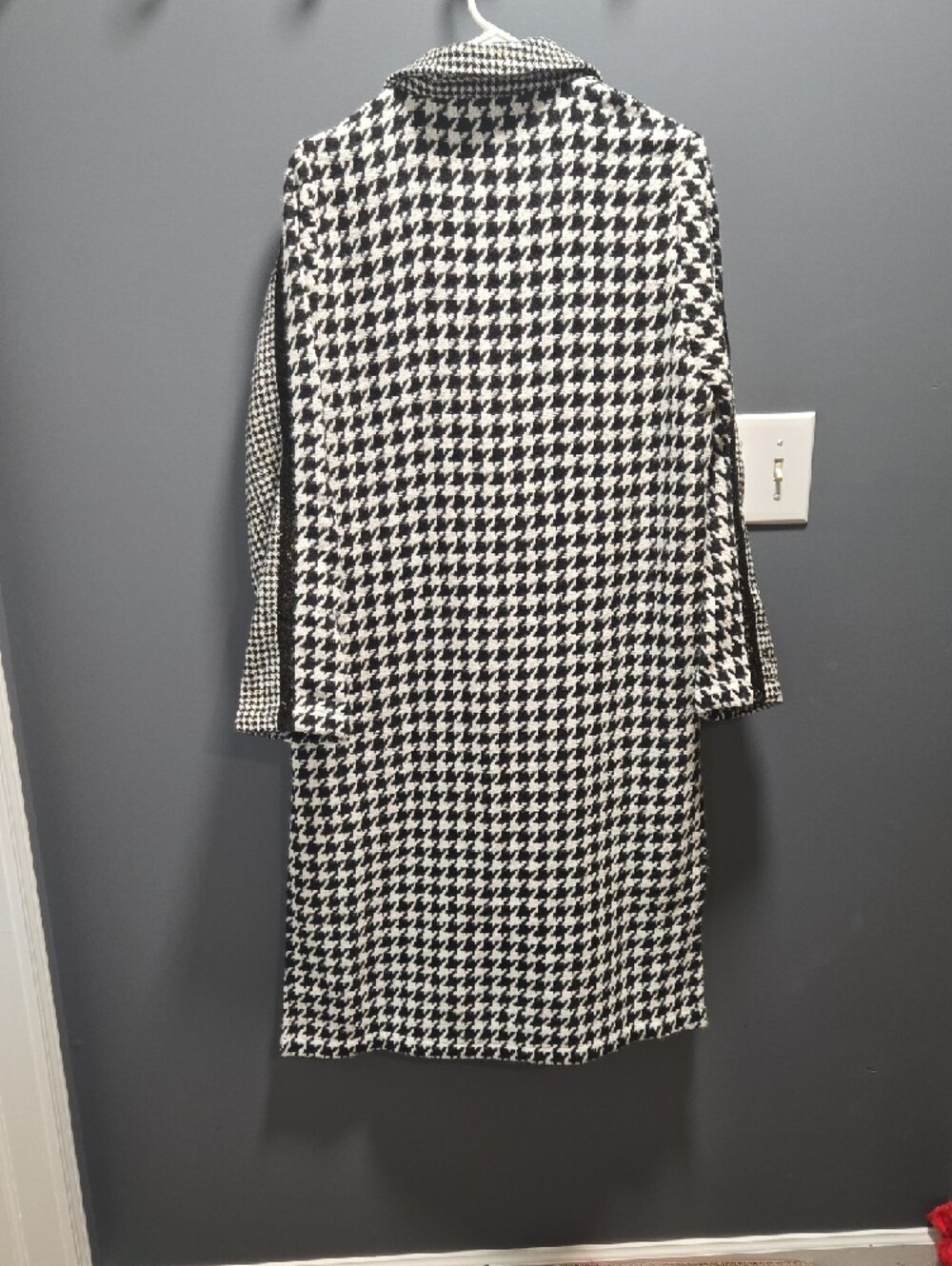 Mystree Black and White Houndstooth Coat - Picture 6 of 7